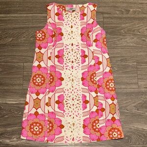 Tibi Floral Pink and Cream Dress 0